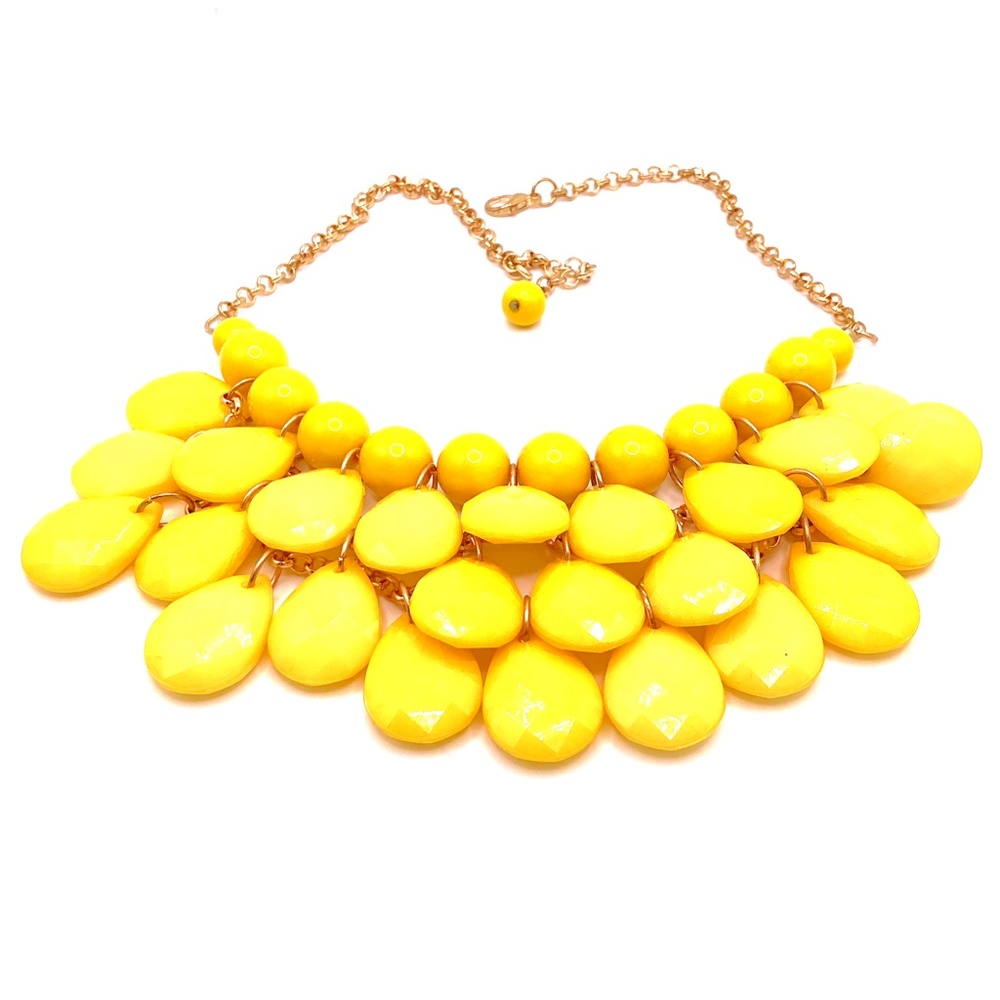 Vintage Statement Gold Tone Beaded Necklace 20”